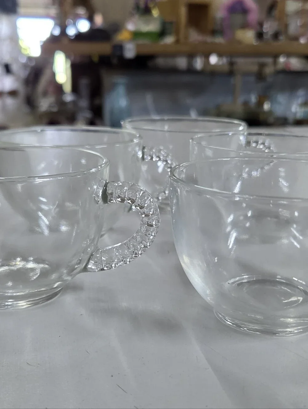 Vintage Federal Glass Homestead Wheat Snack Cups, Set 5